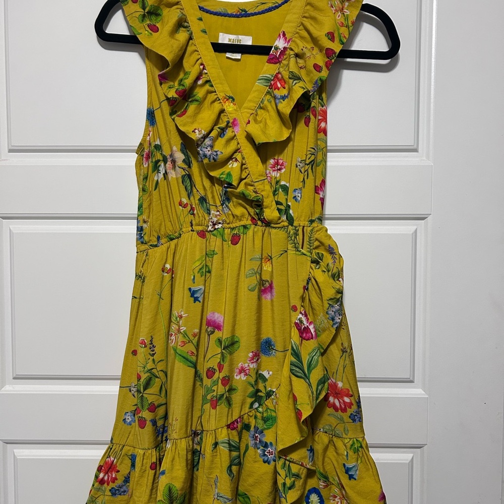Maeve Yellow Floral Ruffle Dress